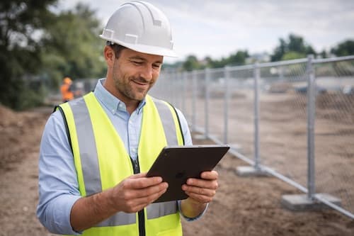 Construction manager generating an instant quote on a tablet